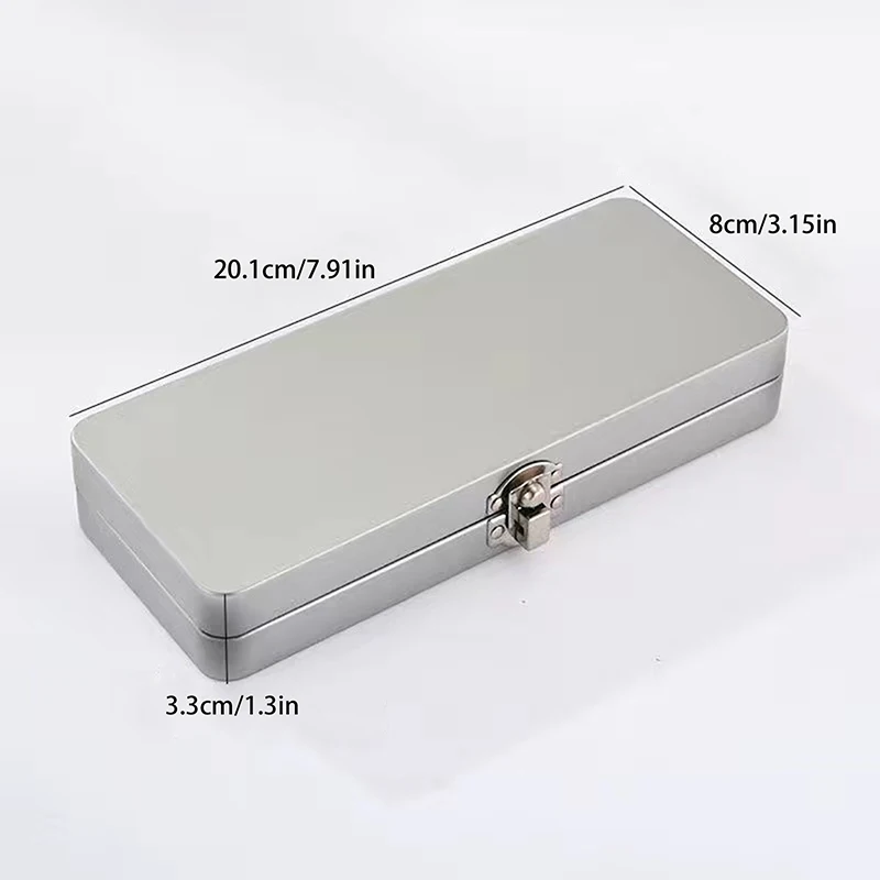 NIEUW! Duurzame zilvergrijze metalen rechthoekige doos met deksel - ideaal voor het opbergen van rekeningen, cosmetica, kantoorbenodigdheden - perfect voor thuis