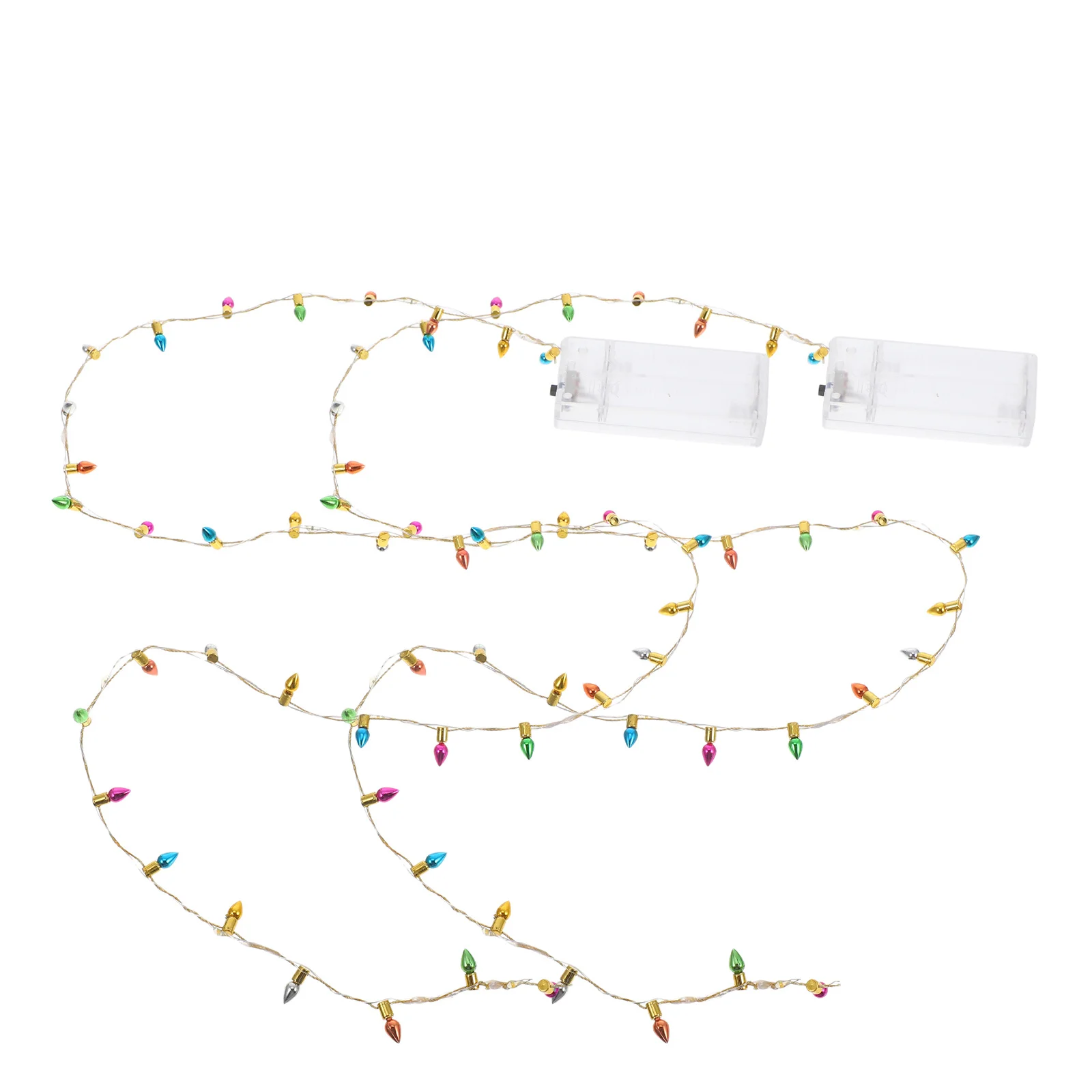 

2 Pcs Christmas Decoration Dollhouse Lights Miniature Furniture Fake Accessories Lighting Kit LED