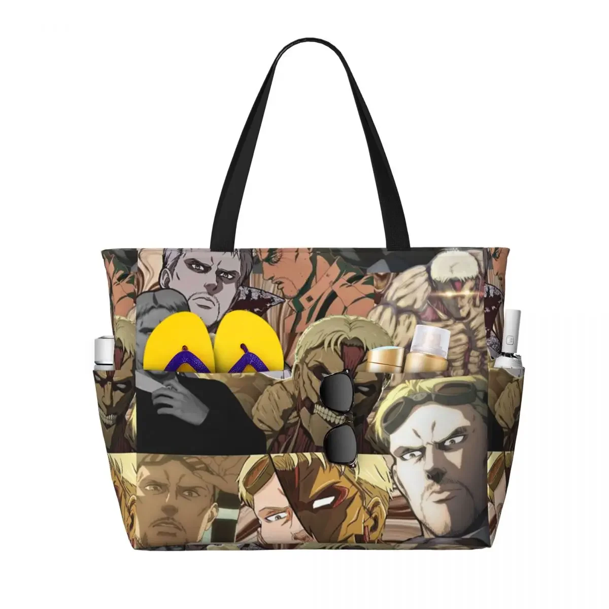Anime Attack On Titan Reiner Braun Beach Tote Bag Sport Gym Yoga Duffle Large Tote Bag Women Travel Bag Fitness bag