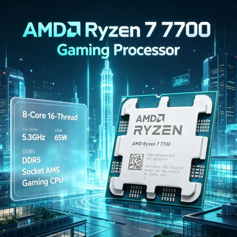 AMD Ryzen 7 7700 Socket AM5 Processor 5.3GHz 8-Core 16-Thread 65W 5nm DDR5 32M L3 Cache No Cooler Type-C