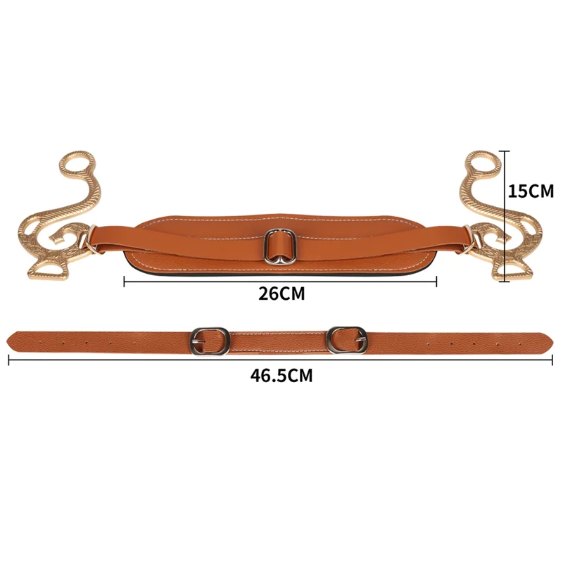 

A64T-Horse Bit Коричневая уздечка с кожаной подкладкой, регулируемая цепочка для носа в стиле вестерн, снаряжение для верховой езды