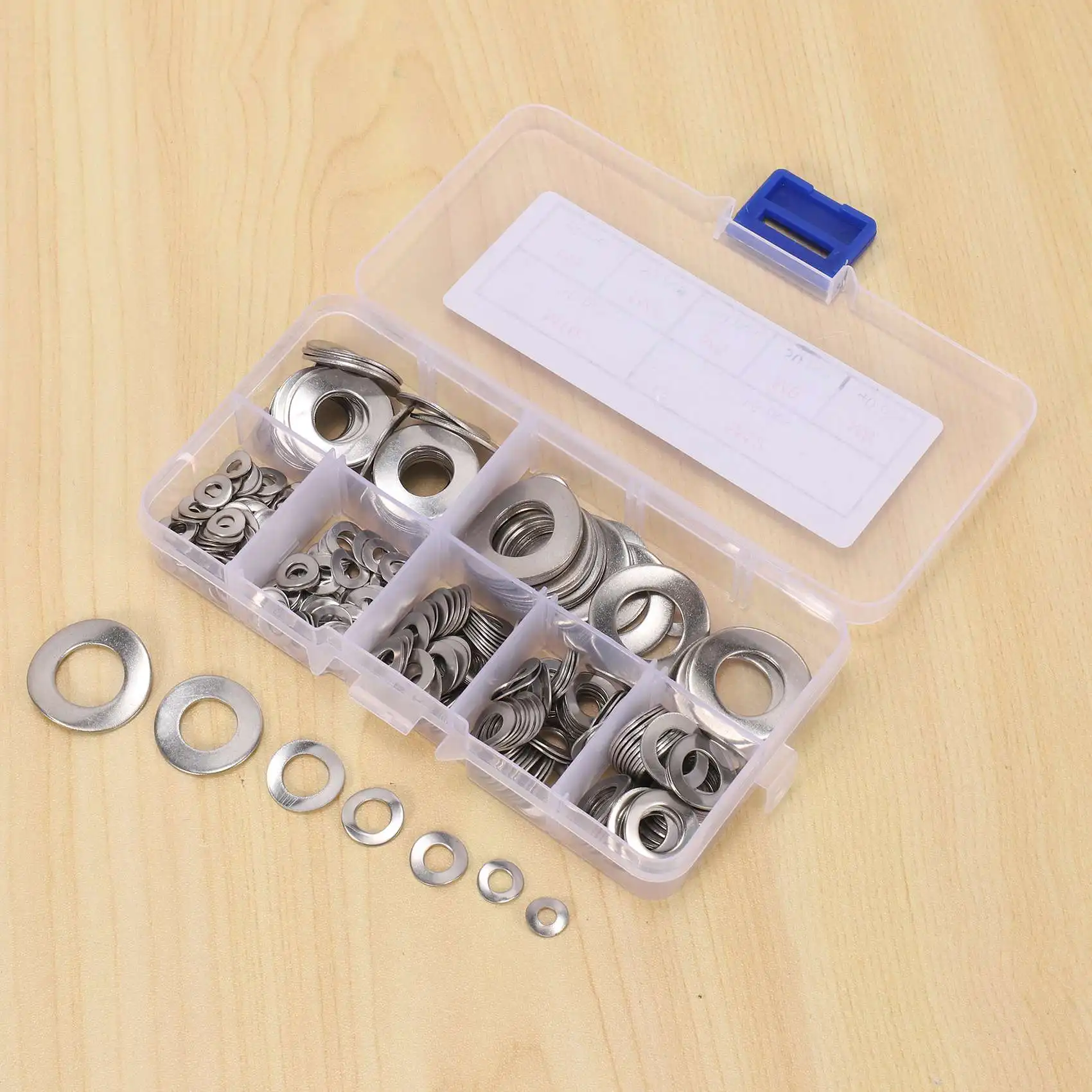 FAST-295 Pcs 304 Stainless Steel Spring 2 Wave Washer Gasket Assortment Kit (M3 M5 M6 M8 M10 )