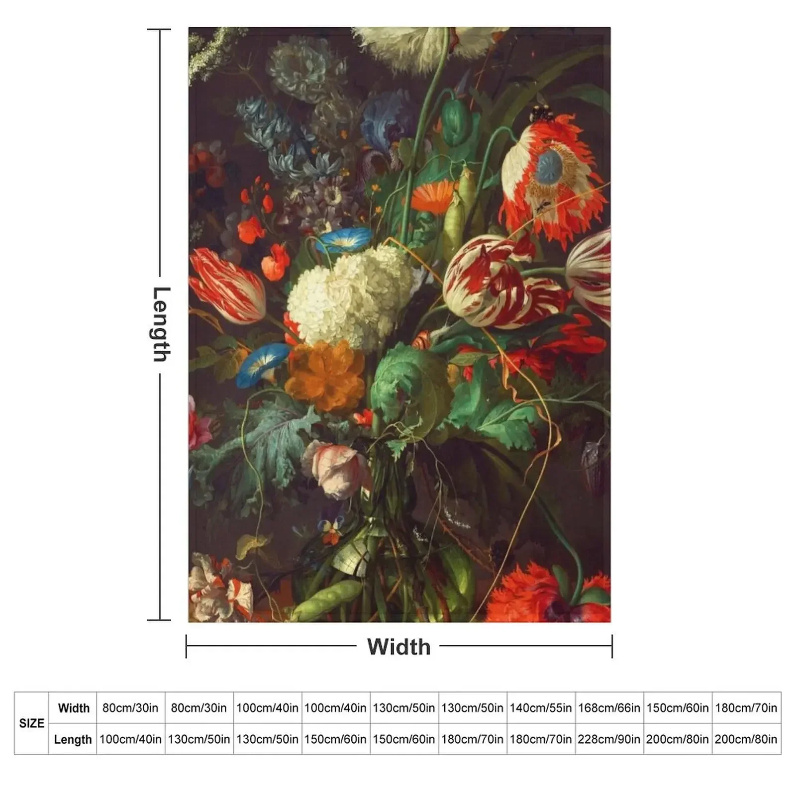 Jan Davidsz. de Heem Vase of Flowers Throw Blanket Camping Hairys Designers Sofa Throw Blankets
