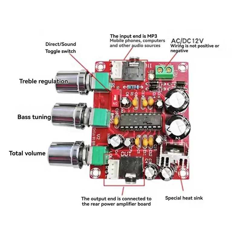 

【Hot Cake】BBE XR1075 Preamp Tone Board With Treble And Bass Adjustment Audio Equalizer Pre Amplifier For Enhanced Sound Control