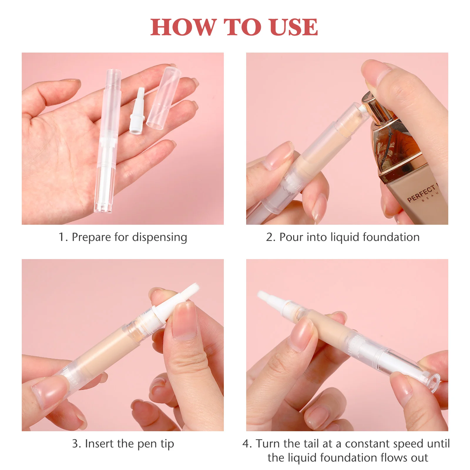 5Pcs Transparent Twist Pens Refillable Container Lip Gloss Applicators Eyelash Growth Liquid Nail Art Dispenser Tubes