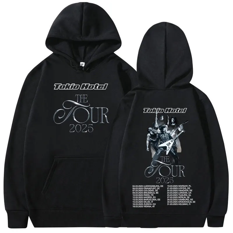 

German Rock Band Tokio Hotel The Tour 2025 Hoodies Men Women Fashion Hip Hop Sweatshirts Casual Oversized Long Sleeve Pullovers