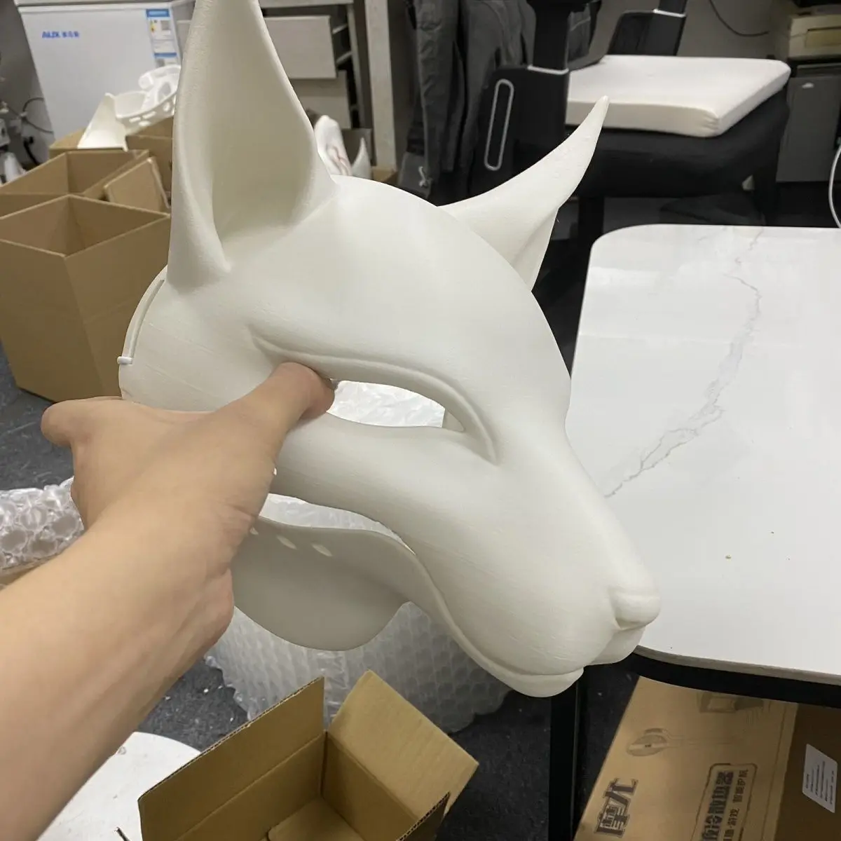 Base mask Fox with Ears Canine Semi-Realistic Fursuit Skull Furries Head Shell Furry Accessories