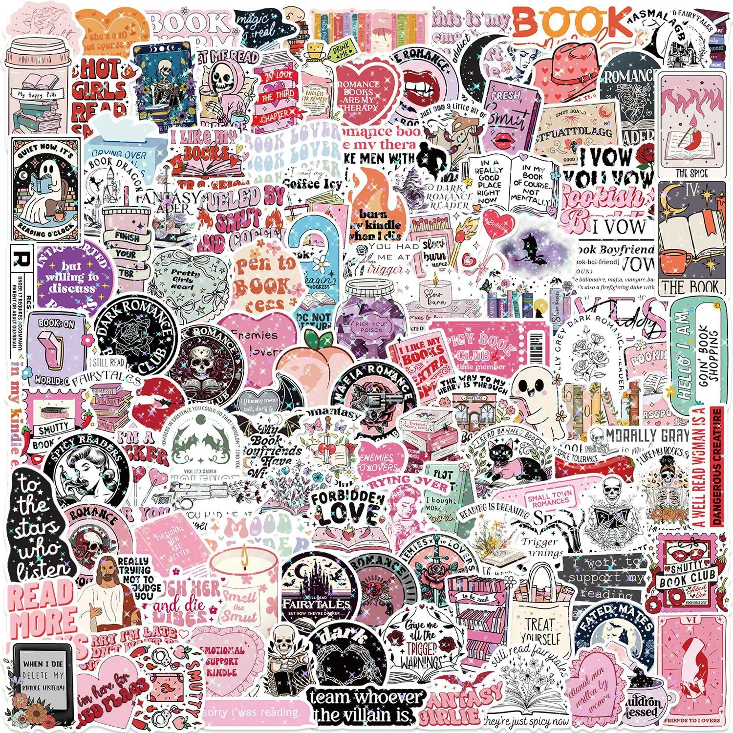 

150 шт., романтические наклейки в стиле чтения Kindle, наклейки для багажа, гитары, ноутбука, без клея, детские игрушки, водонепроницаемые наклейки, наклейки
