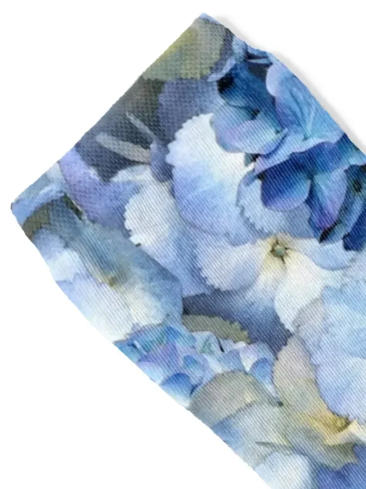 Blue hydrangea - floral art Socks Non-slip Novelties winter gifts japanese fashion Ladies Socks Men's