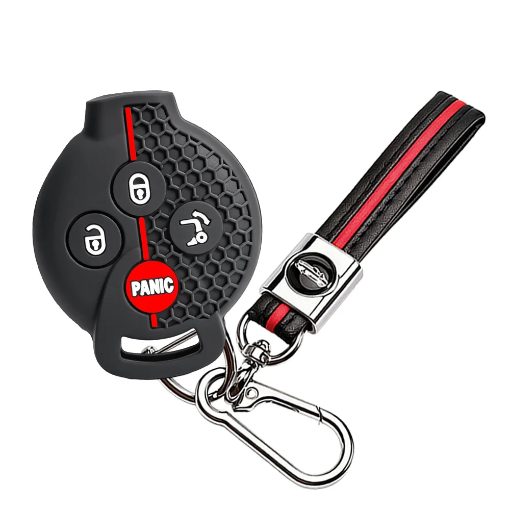 Keychain 4 Button Silicone Car Key Case Cover For Mercedes-Benz Smart Fortwo 451 2007-2013 Remote Key Shell Car Accessories