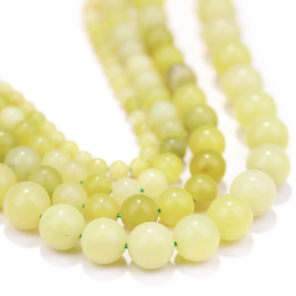 DIY الخرز الليمون الطبيعي اليشم فضفاض الخرز لصنع المجوهرات سوار ذاتي الصنع قلادة أقراط 4/6/8/10 مللي متر المجوهرات بالجملة