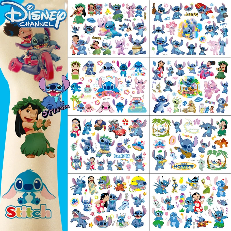 6 Styles Disney Stitch Temporary Fake Tattoo Sticker Cute Cartoon Anime Lilo & Stitch Children Party Decoration Kids Reward Gift