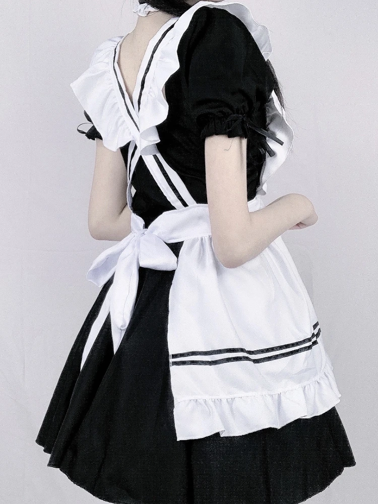 Black Cute Lolita Maid Costumes Girls Women Lovely Maid Cosplay Costume Animation Show Japan Outfit Dress Plus size Lolita