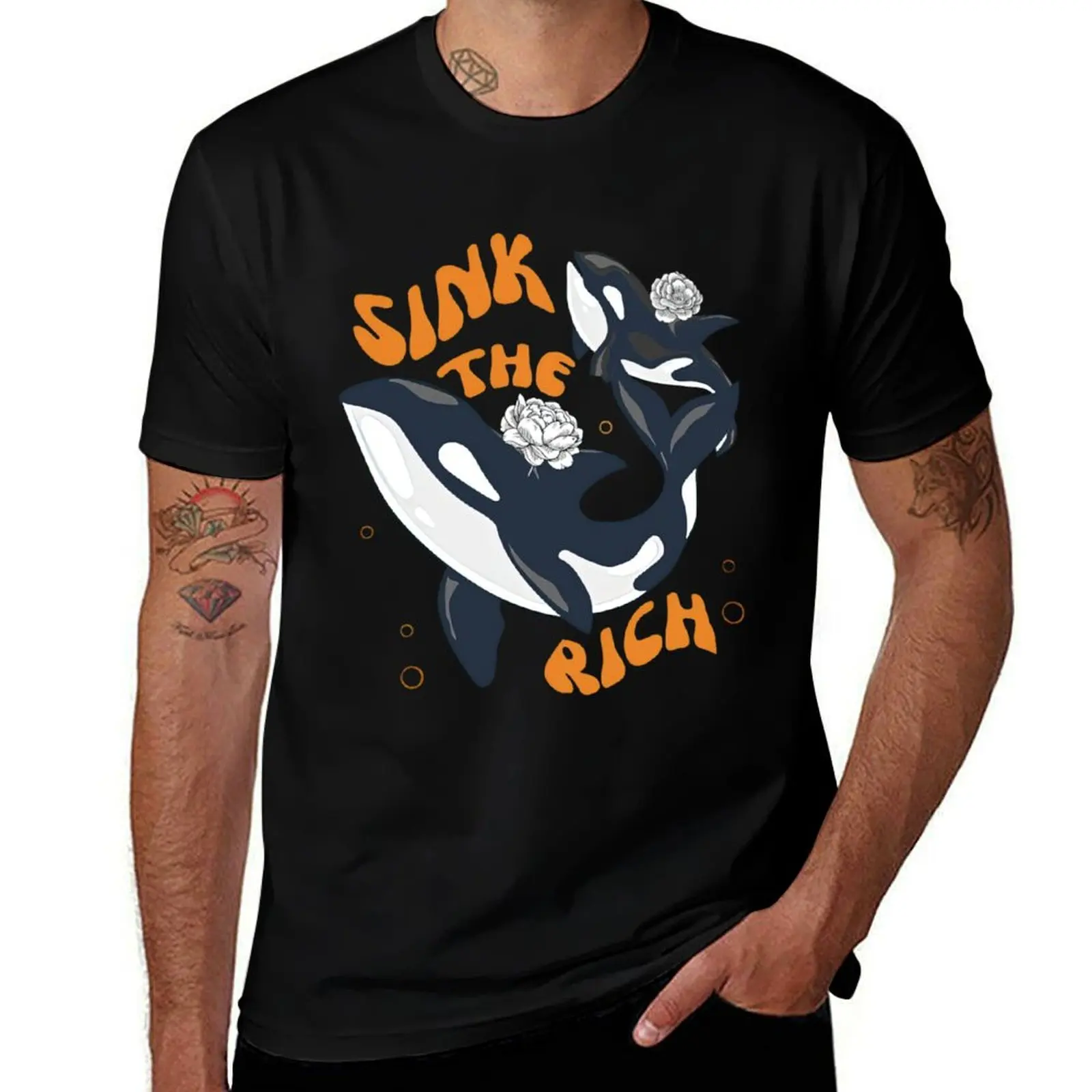 Sink The Rich - Gladis the Orca T-Shirt Minimal Art Print T-Shirt