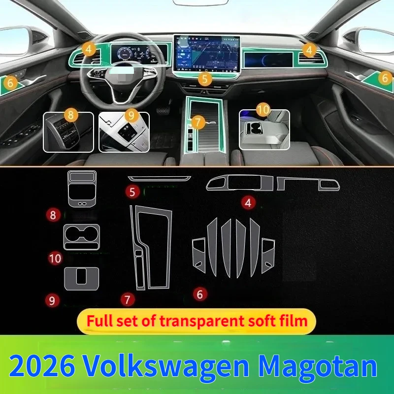 For 26 models Volkswagen Magotan center console screen interior transparent film car interior protective film supplies