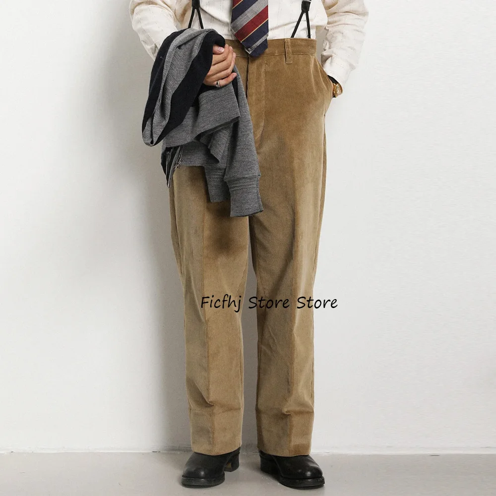

Деловые повседневные прямые брюки, мужские вельветовые ткани, модные брюки для мужчин, рабочие брюки, классическая одежда пошив