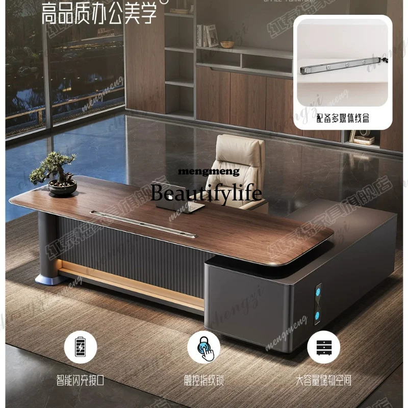 03 High-end atmosphere, light luxury, senior sense, president's desk, chairperson's office, desk and chair combination