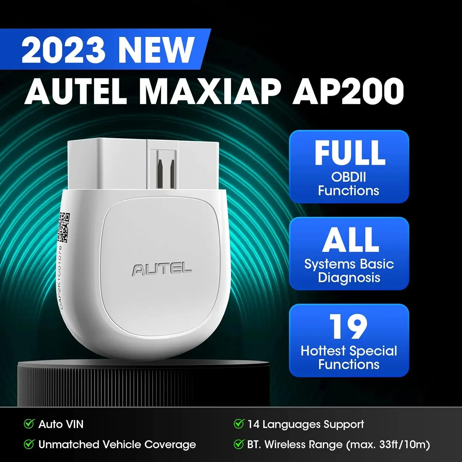 Autel MaxiAP AP200 OBD2 Scanner Bluetooth Wireless OBDII Auto Diagnostic Tool with Full System Diagnostic, 19 Reset Functions