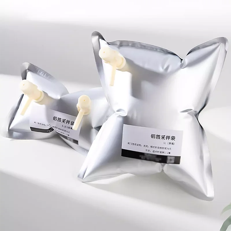 Single and double valve aluminum foil pocket gas odor gas odor sample bag sample bag collection bag 0.1L 0.5L 1L 15L