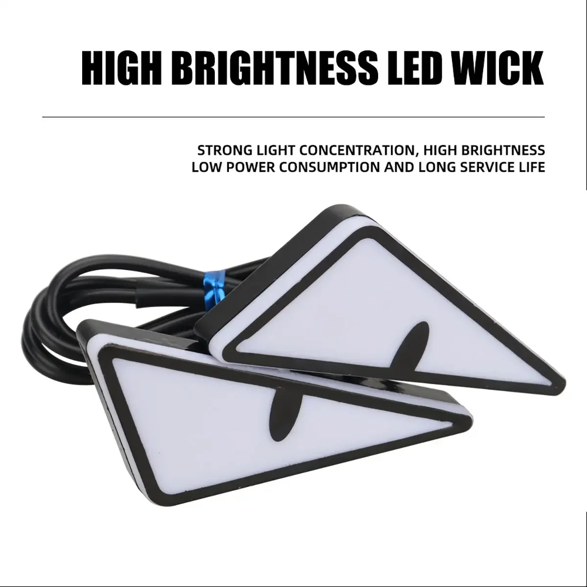 2 pièces LED moto démon oeil lumières demi-cercle/Triangle oeil dynamique feu arrière Mini voiture clignotant décoration lumières