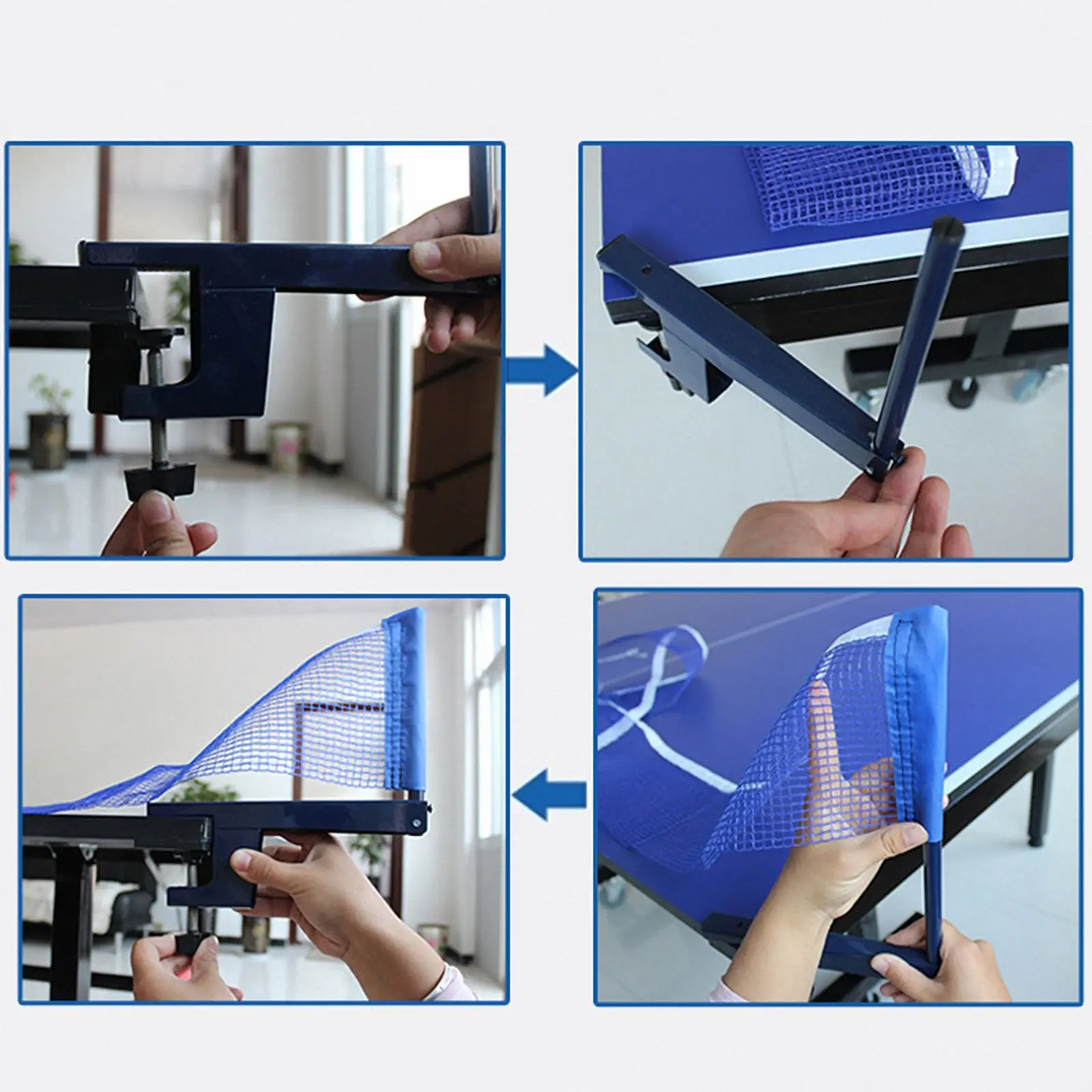 Poste de red de tenis de mesa portátil, estante pequeño Simple para Pong, accesorios de tenis de mesa para (azul oscuro)