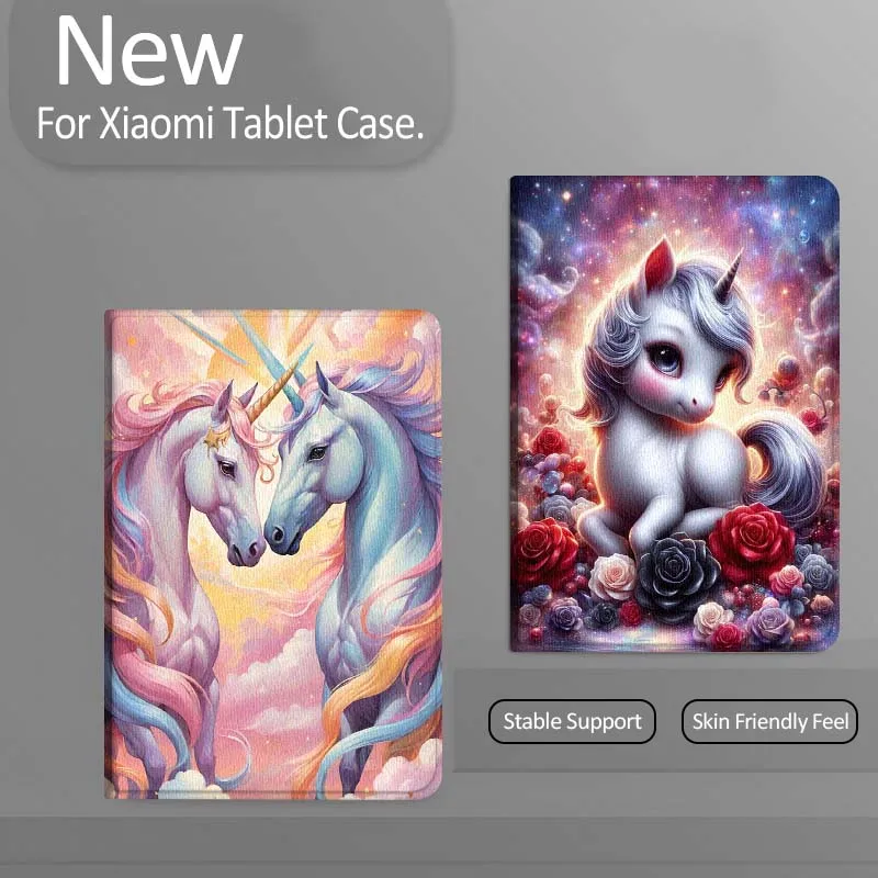 

Cartoon Unicorn Flower Glow Tablet Case For Xiaomi Redmi Mi Pad 4 5 6 7 8 K SE Mini Pro Plus Max 10.1 11.2 inch