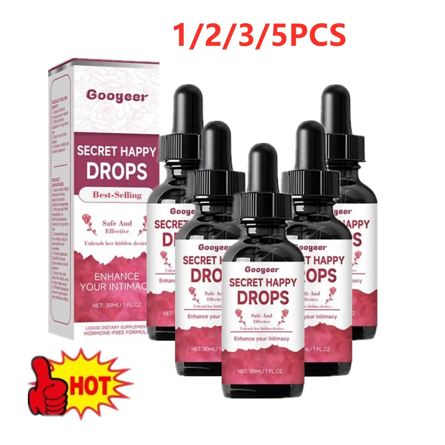 1/2/3/5PCS Secret Happy Druppels 30ml/1.01fl Oz Secret Happy druppels Voor Vrouwen Secret Drops Dropshipping