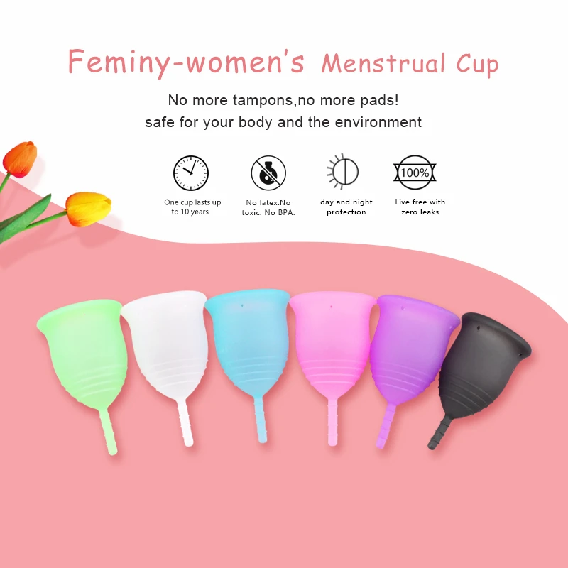 Soft Menstrual Cup 100% Medical Silicone Woman Period Use Hypoallergenic Certified Menstrual Collectors Menstruation Cups - Image 4