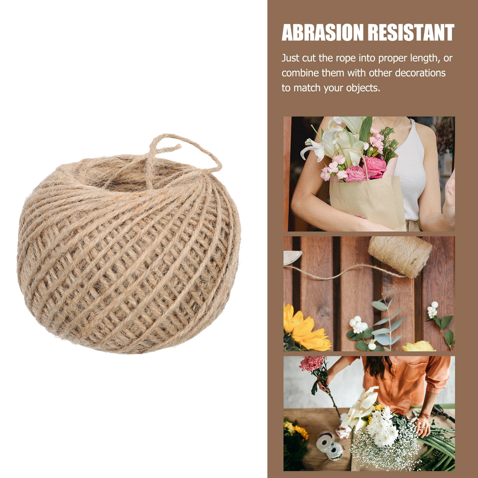 

2 Rolls 2Mm Hemp Diy Binding For Gift Wrapping Wedding Party Decorative Cord Home Ropes Storage Food Grade Twine Craft Material