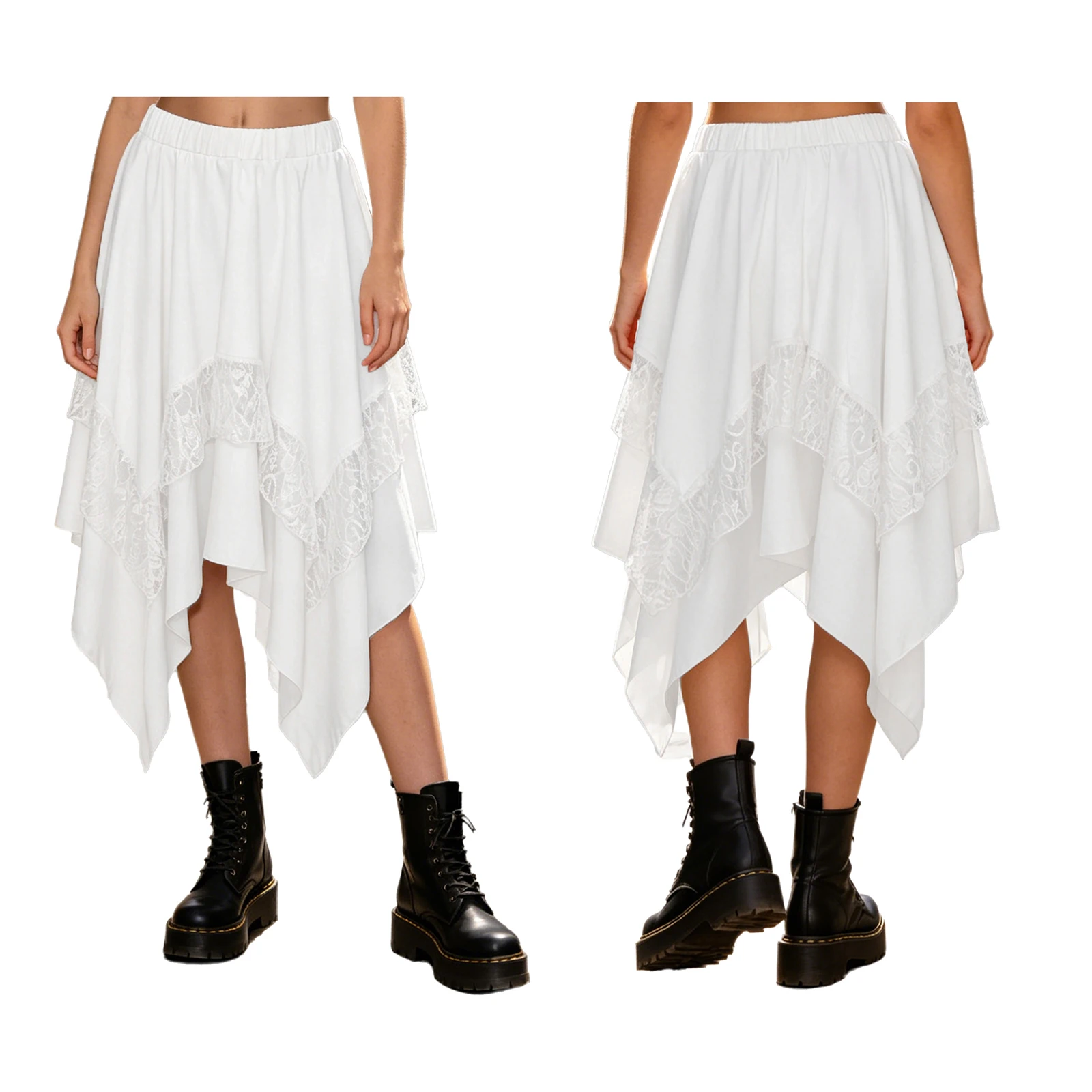 

Женская юбка в стиле Ренессанс, пиратская юбка Y2K, асимметричная, кружевная, в стиле стимпанк, готическая, миди, для Хэллоуина, средневековый костюм, повседневная одежда