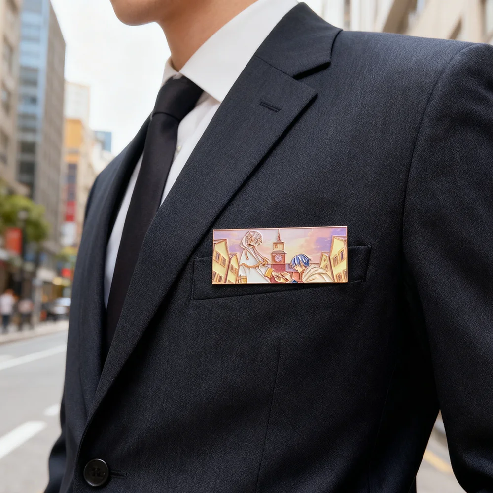 هيميل اقتراح فريرين المينا بروش جديد انمي ياباني زوجين دبوس للنساء الرجال على ظهره شارة التلبيب كوميك كون تأثيري مجوهرات #6