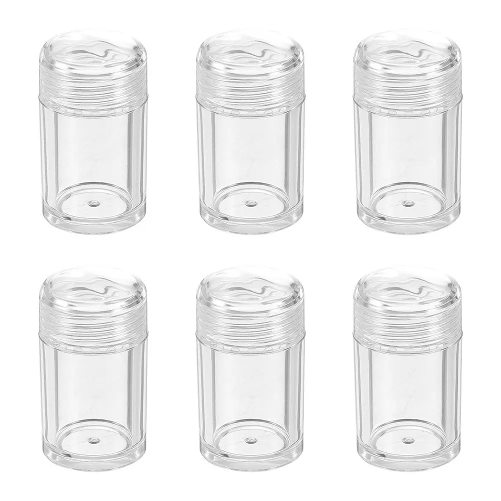 6Pcs Loose Powder Bottles Plastic Powder Containers Flip-Lid Open-Hole Design Portable Storage for DIY Makeup