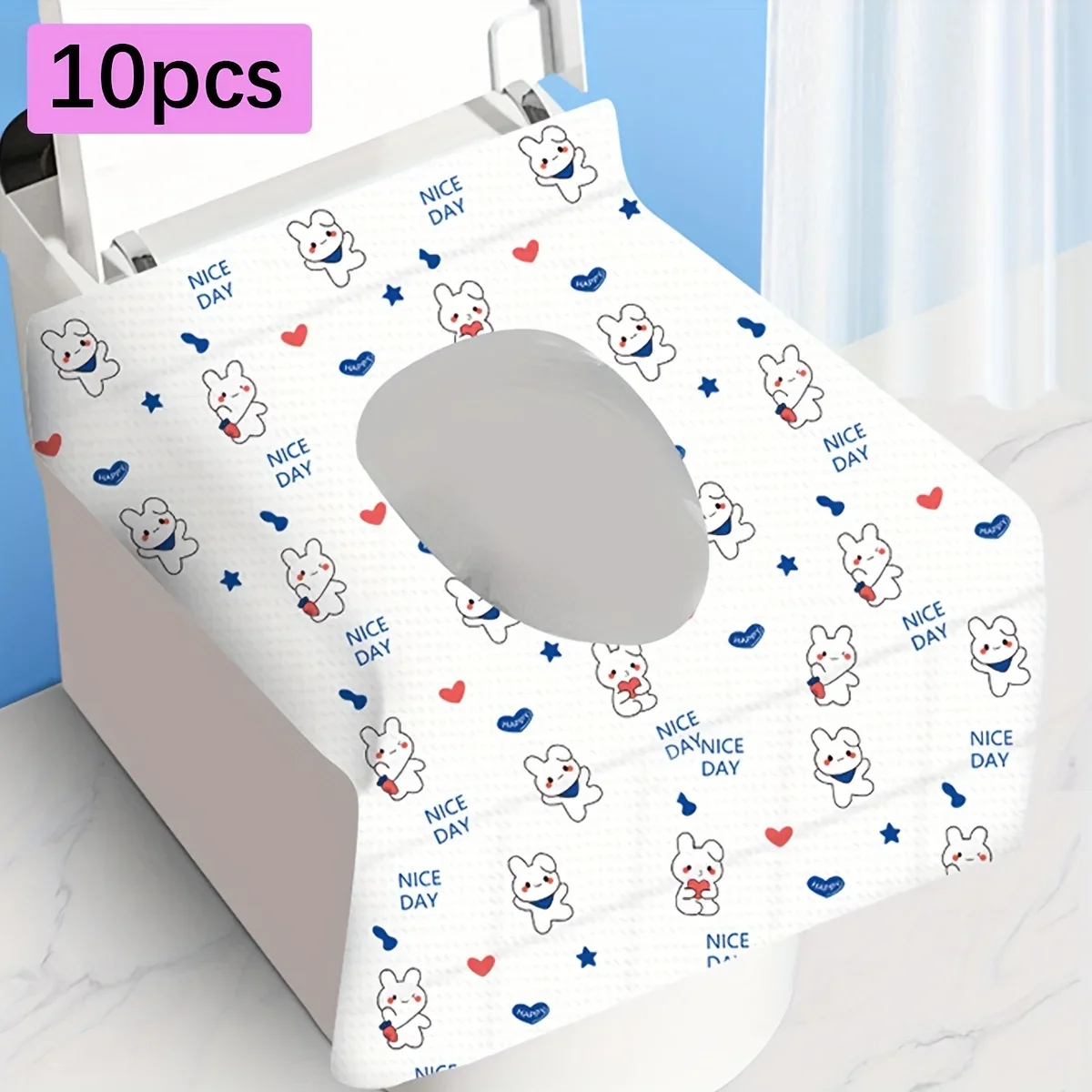 10 housses de siège de toilette jetables pour les voyages, les toilettes publiques, l'avion, l'hygiène, ajustement universel pour tous les âges, l'apprentissage de la propreté