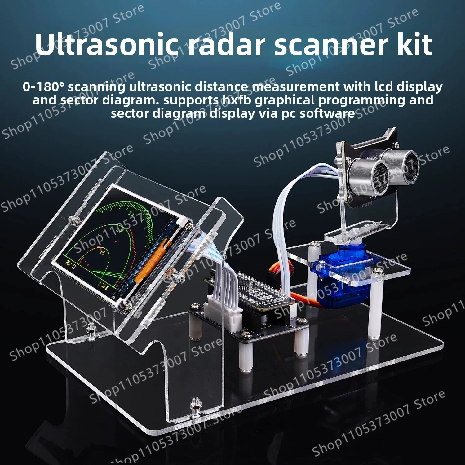Analog Ultrasonic Radar Scanner Kit Student Maker Programming Learning Radar Detector DIY Electronics