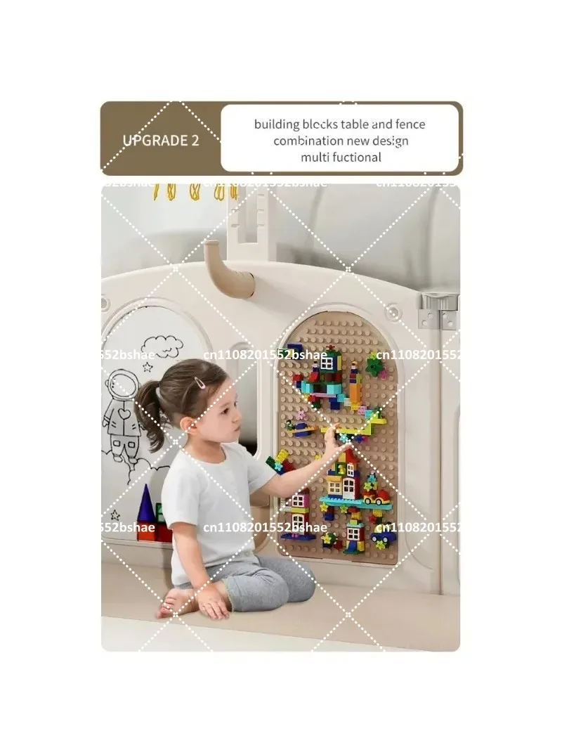 Foldable Plastic Playpen with Door and House for Babies Toddlers Indoor Security Fence