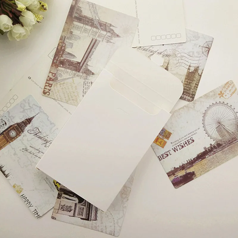 50pcs Multifunction Kraft Envelope Box Blank DIY For Gifts Package Kraft Paper Postcard Boxes Packing Bag Envelope Namecard Box