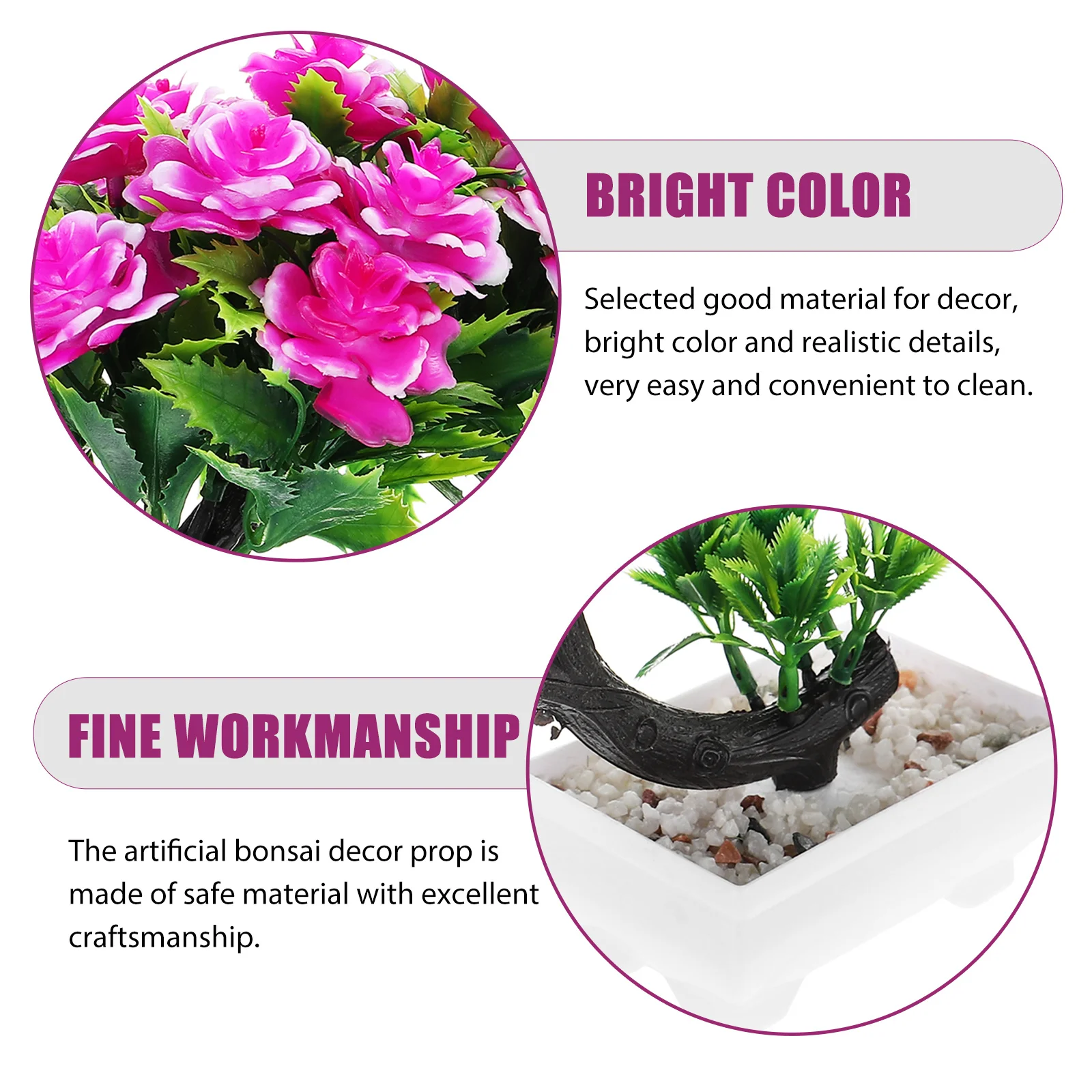 

Simulated Potted Plants Small Artificial Realistic Bonsai Tree Fake Peonies Flower Plastic Flowers Office