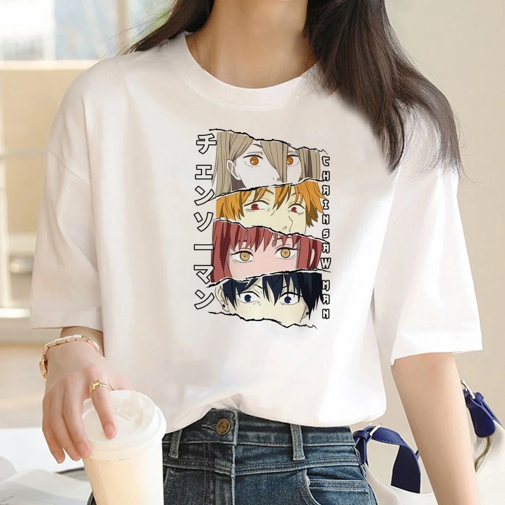 Chainsaw Man tshirt women 2000s jojifuku kawaii alternative  gothic tshirt gothic kawaii Psychedelic cutecore