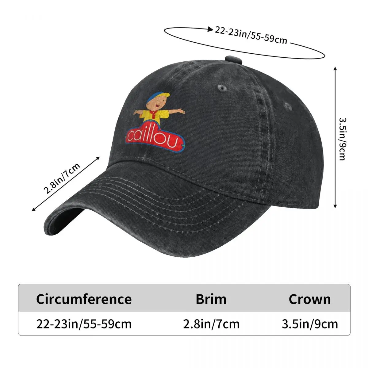 Caillou Funny Cartoon Baseball Cap Men Adult Designer Trucker Dad Hat Summer y2k Retro Tennis Skate Snapback Cap