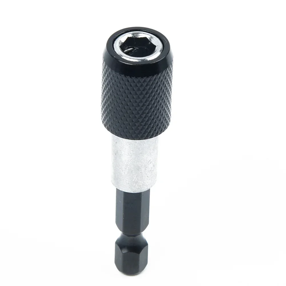 Bor magnetik 1/4 inci 60mm, batang obeng pemegang mata bor rilis cepat konversi bor listrik perubahan adaptor konverter