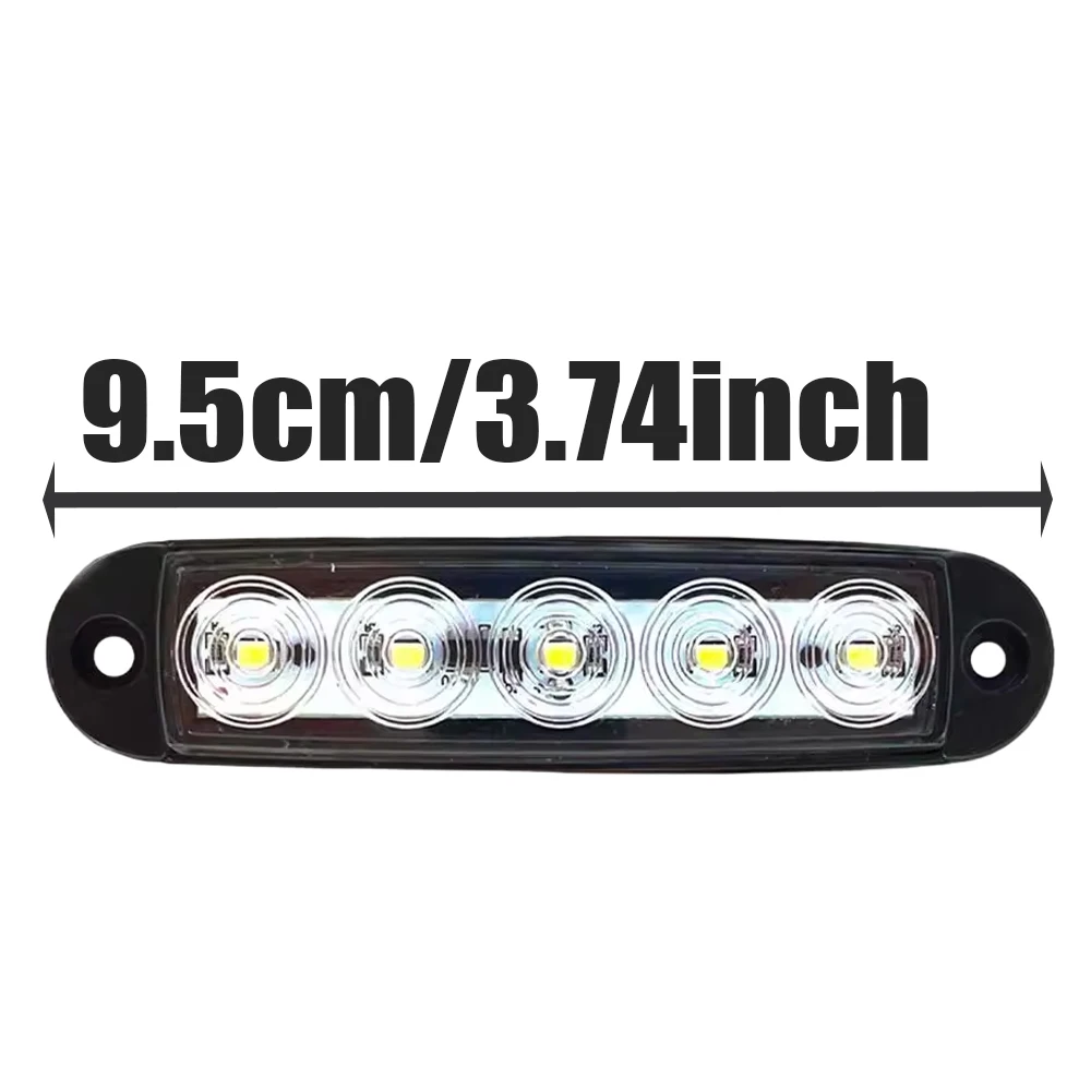 1pc 12V-24V red/yellow/white 5LED side signal light suitable for cars, trucks, trailers, RVs