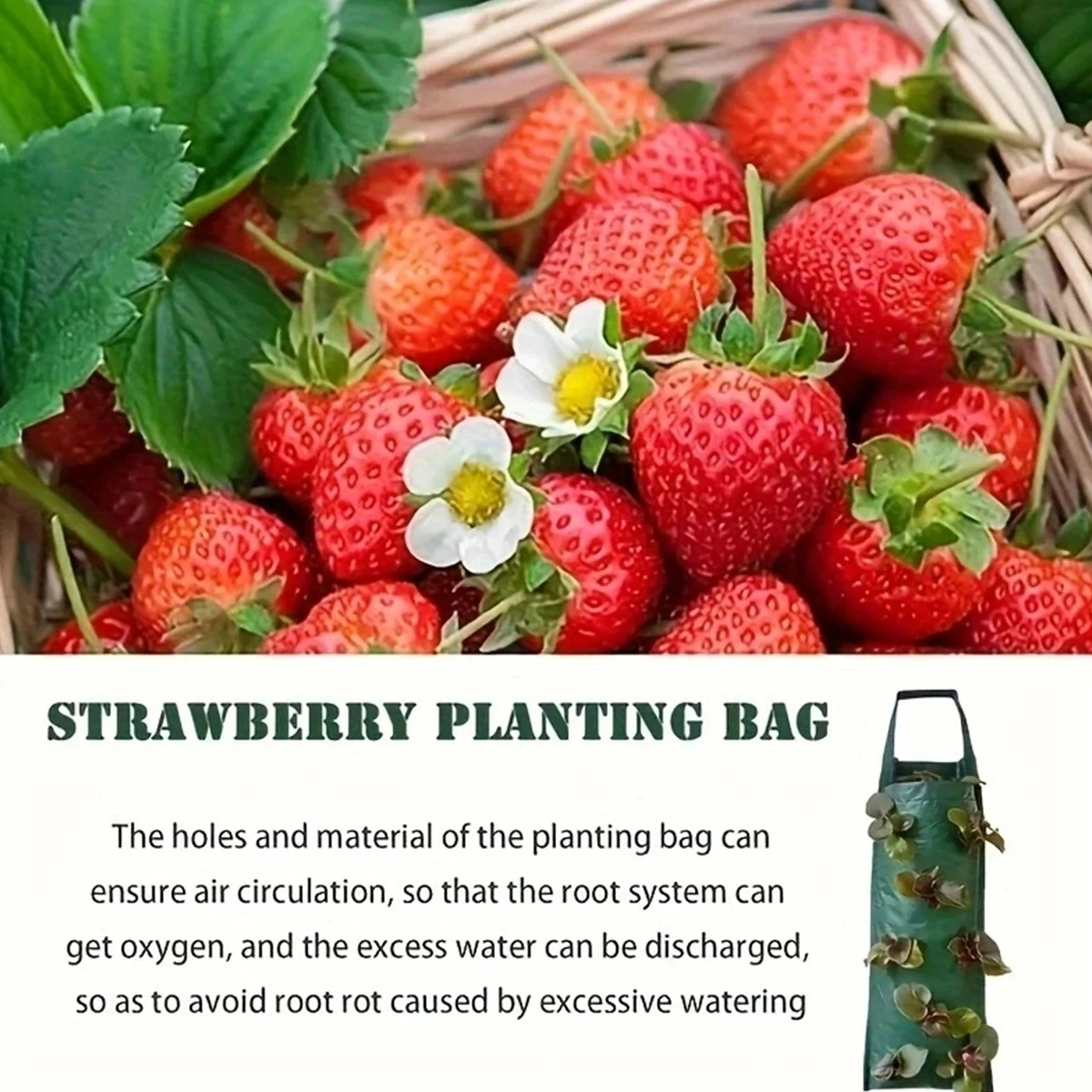 Multi-function Hanging Strawberry Grow Bag Upside Down Planter Tomato Potato Vegetable Flower Plant Grow Bags Garden Decoration