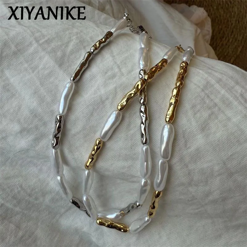 XIYANIKE Long Strip Imitation Baroque Pearl Necklaces For Women Lady Fashion New Jewelry Gift Party Birthday колье