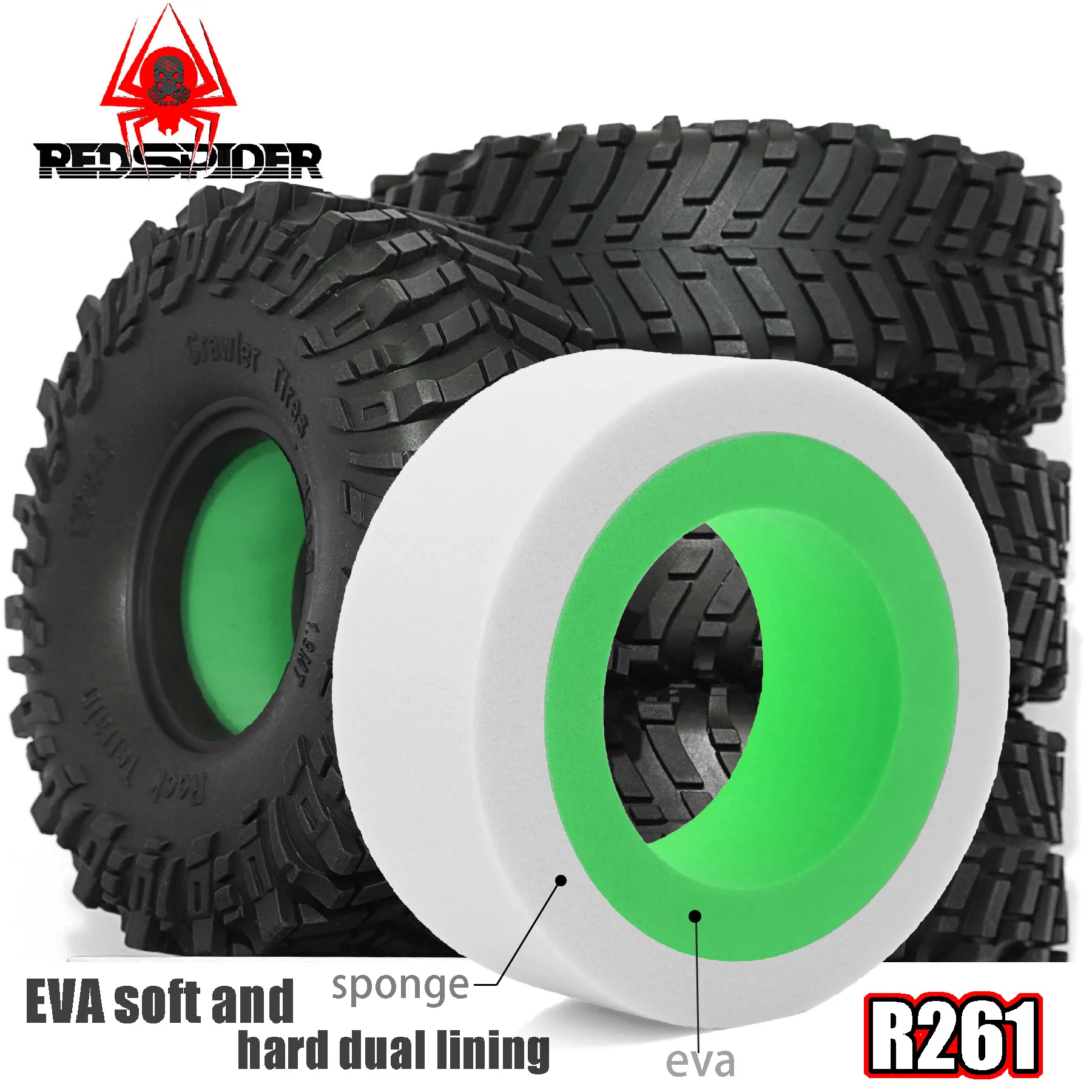 4PCS 1.9'' Crawler Tires Dual Stage Tire Foam EVA Insert Sponge For 1/10 RC Crawler Car  TRX4 TRX6 Axial SCX10 90046