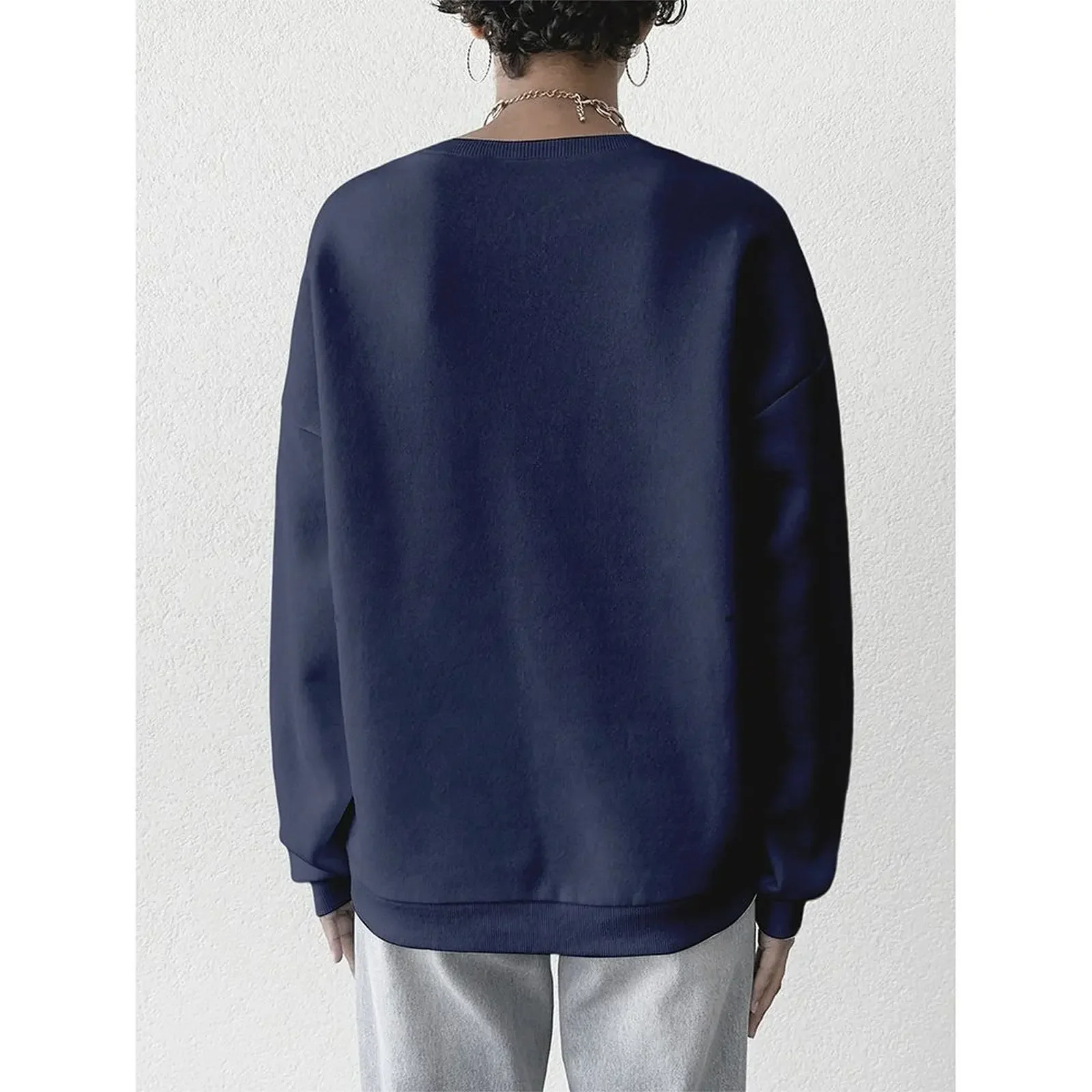 Round Neck Long Sleeve Pullovers Woman Elegant Sweatshirt Velvet Winter Casual Loose Comfortable Christmas Printed Pattern Tops