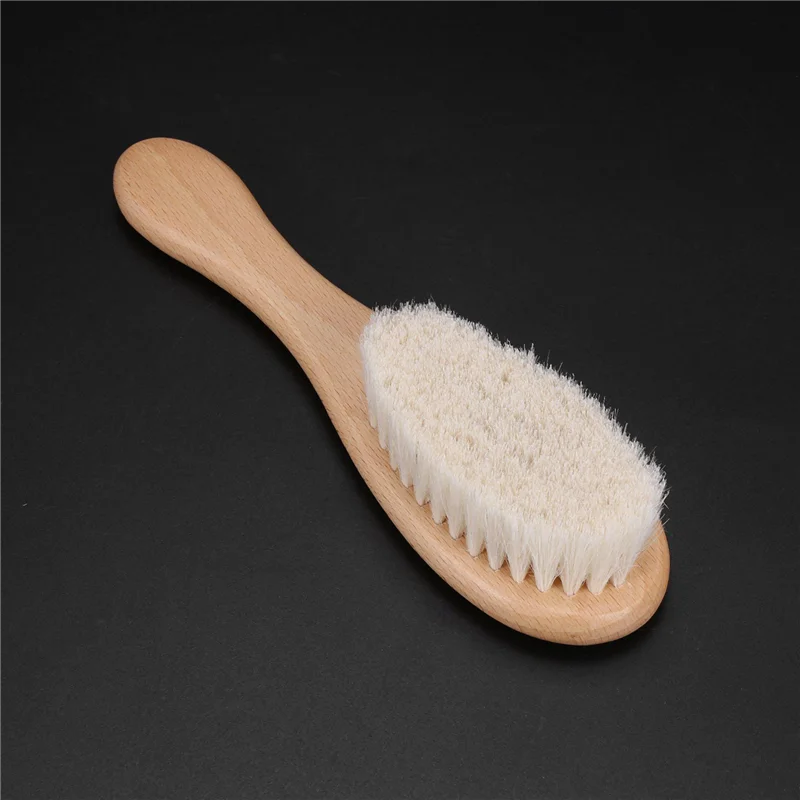 A005-3X مقبض خشبي تصفيف الشعر فرشاة الألياف الناعمة الحلاق الرقبة منفضة تنظيف إزالة فرشاة أدوات تصفيف الشعر