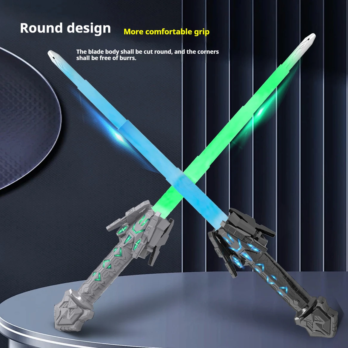 Retractable RGB Laser Sword 24 Colors Telescopic Light Saber Luminous Flashing Party Glow Cosplay Battle Toy Lightstick for Kids