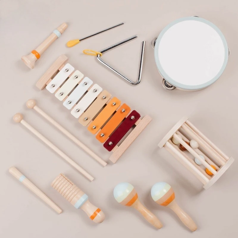 Instruments de musique en bois, jouets, Percussion d'éducation précoce pour enfants, sonnerie, éducation de la petite enfance, cloche de lit apaisante ﻿