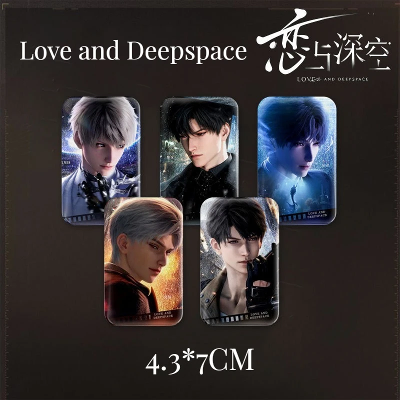 

Love and Deepspace Sylus Rafayel Zayne Xavier Caleb Cinema Collaboration Badge Rectangular Emblem Brooch Pin Gift for Game Fans