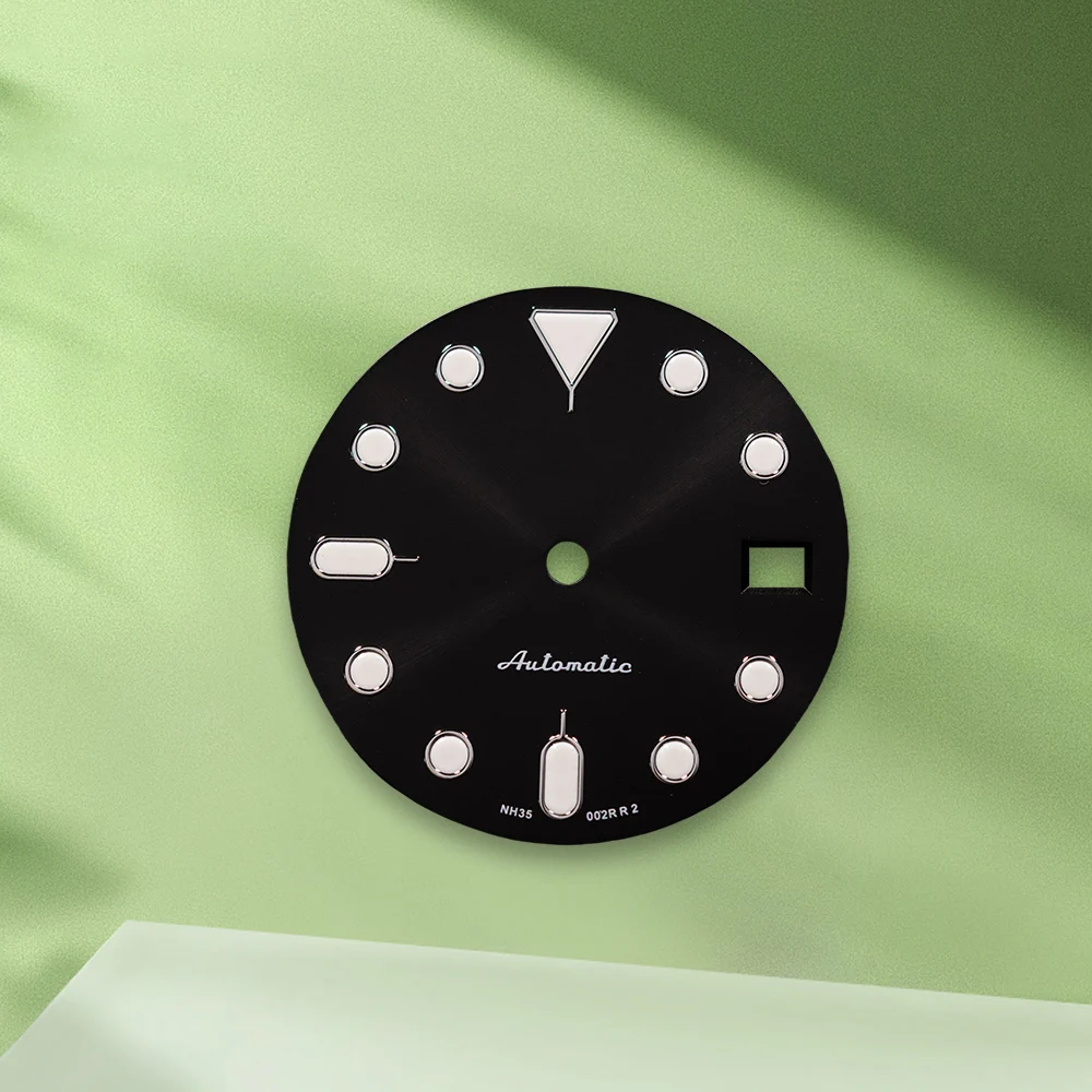 28,5 mm S Logo GMT NH35 Gossip NH36 quadrante automatico senza lancette adatte al movimento NH36/4R36 accessori per la modifica dell'orologio luminoso verde